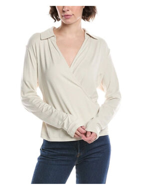 Cabi Ivory Crossover Top Size Medium EUC
